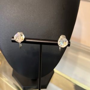 Vintage clip on crystal earrings